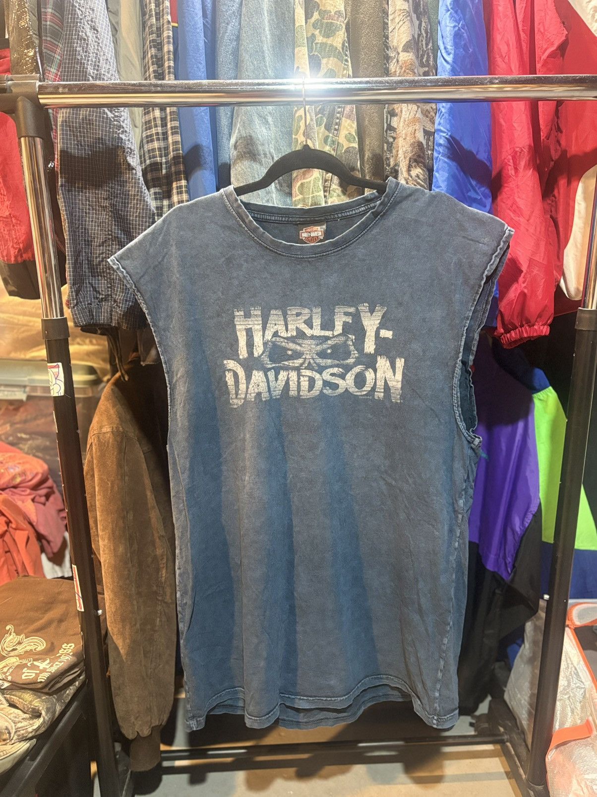 Harley Davidson Harley Davidson Blue Sleeveless Tee Size US XL / EU 56 / 4 - 1 Thumbnail