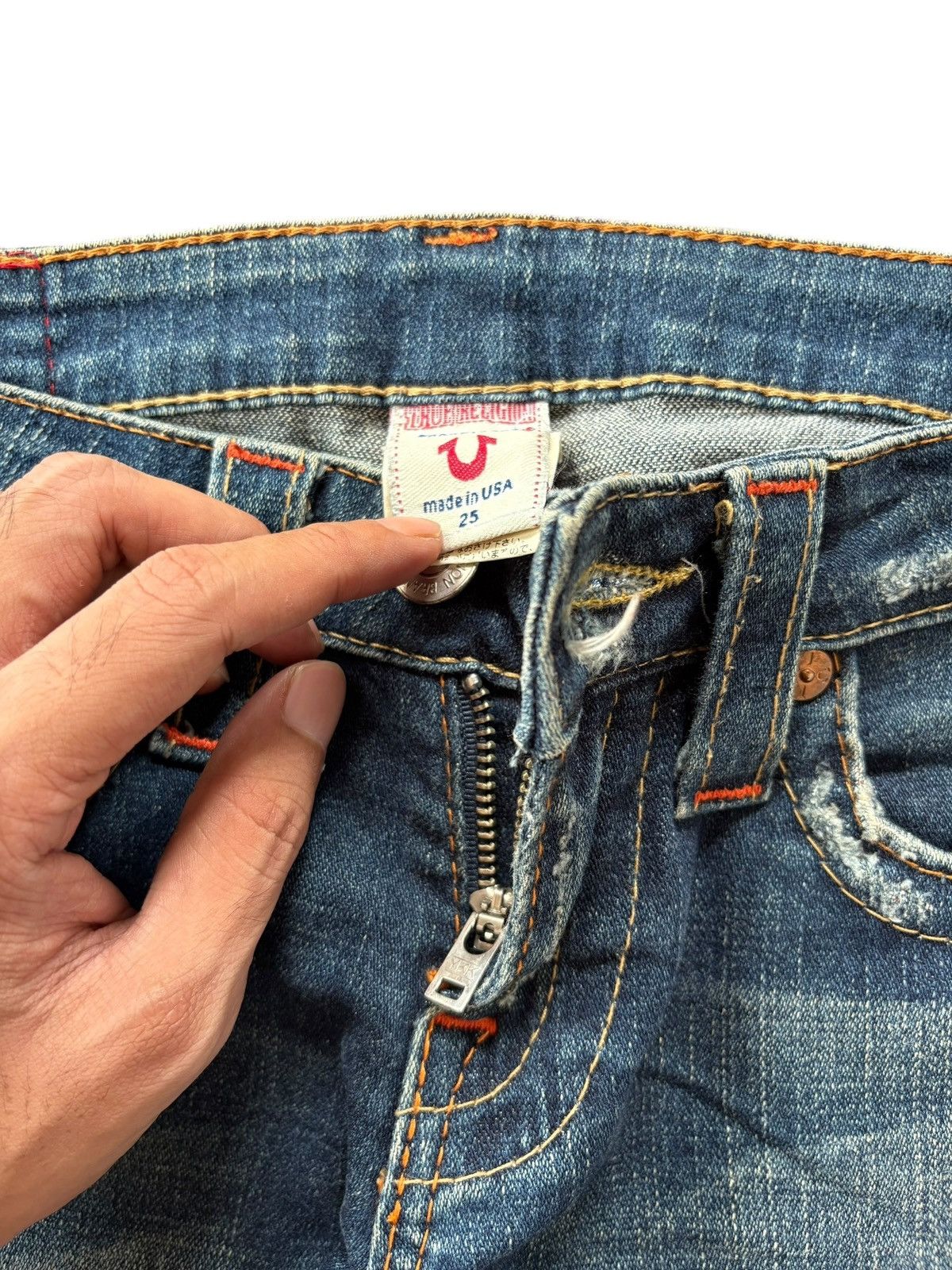 True Religion Vintage Y2K True Religion Joey Distress Low Rise Flare Jeans Size 28" / US 6 / IT 42 - 5 Thumbnail