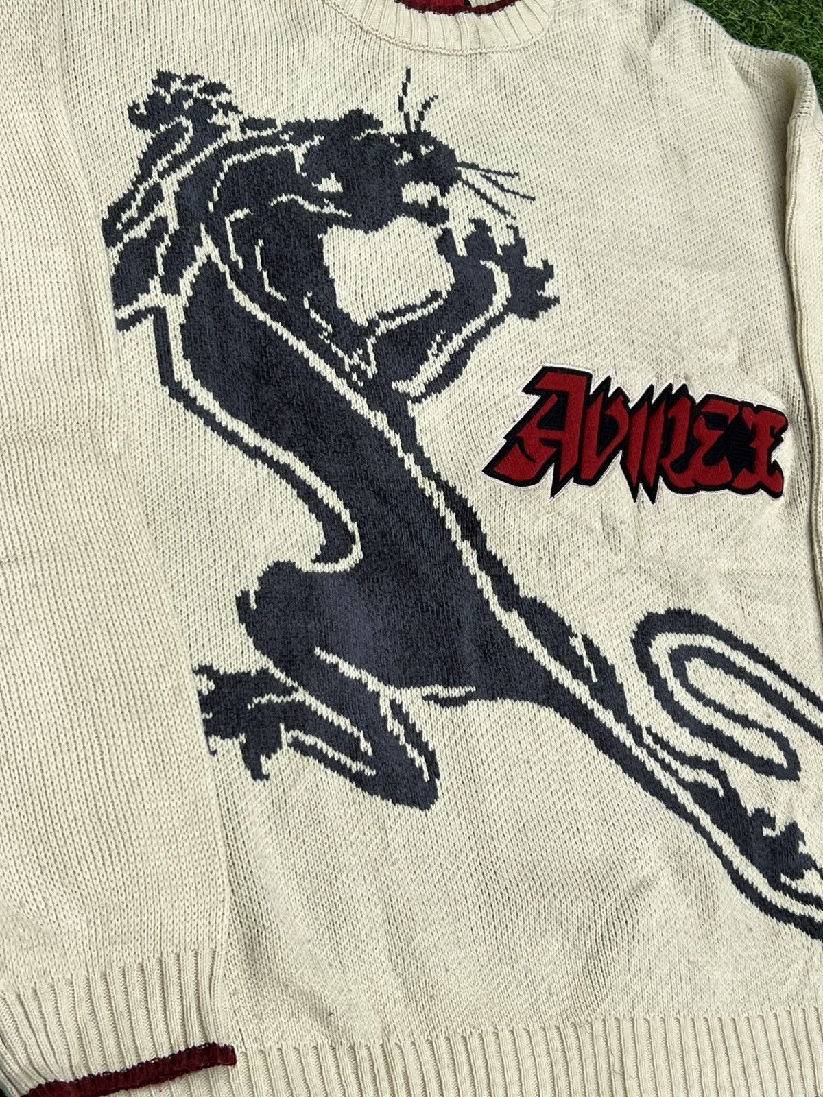Avirex Rare Vintage Y2K Avirex Panther Intarsia Knit Sweater -XXL Size US XXL / EU 58 / 5 - 6 Thumbnail