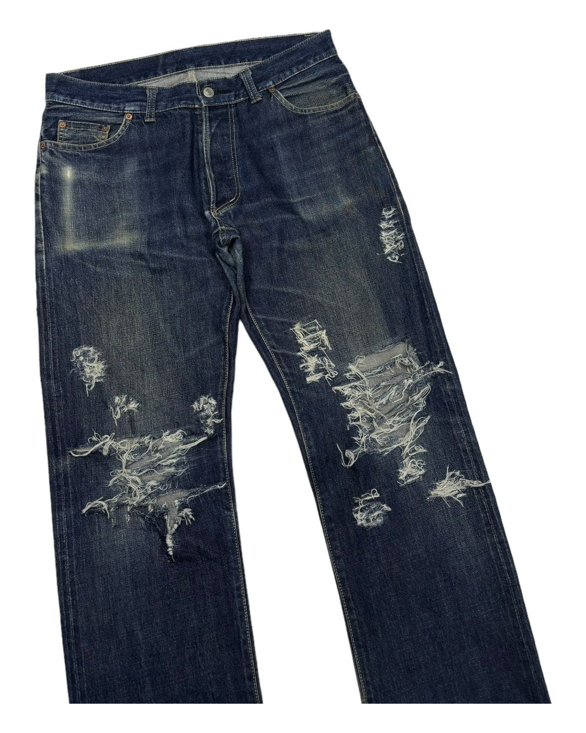 In The Attic 🔥VINTAGE IN THE ATTIC DISTRESS RIPS CUSTOM MADE DENIM JEANS Size US 34 / EU 50 - 7 Thumbnail