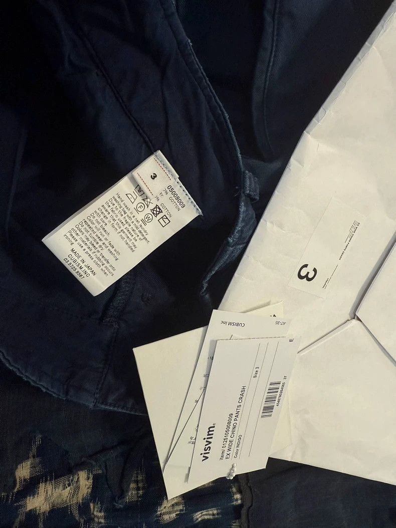Visvim VISVIM EX Wide Chino Pants Crash Indigo-2506 Size US 26 / EU 42 - 9 Thumbnail