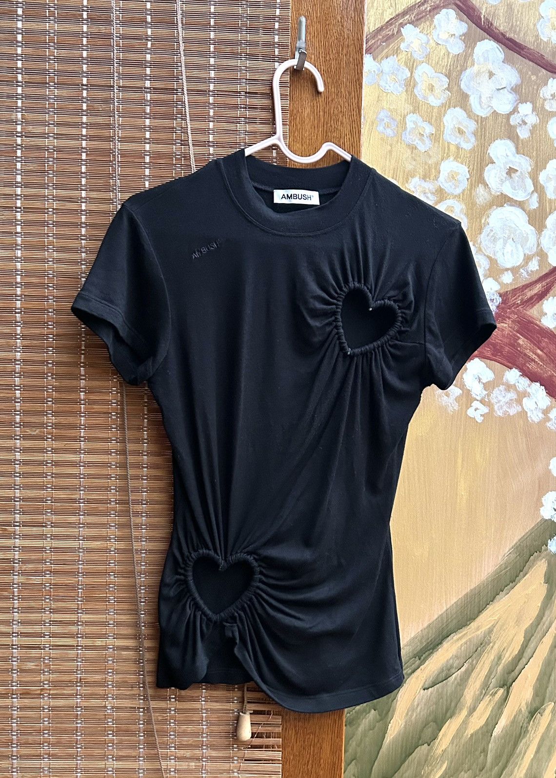 AMBUSH Hearts Cut-Out T-Shirt In Black