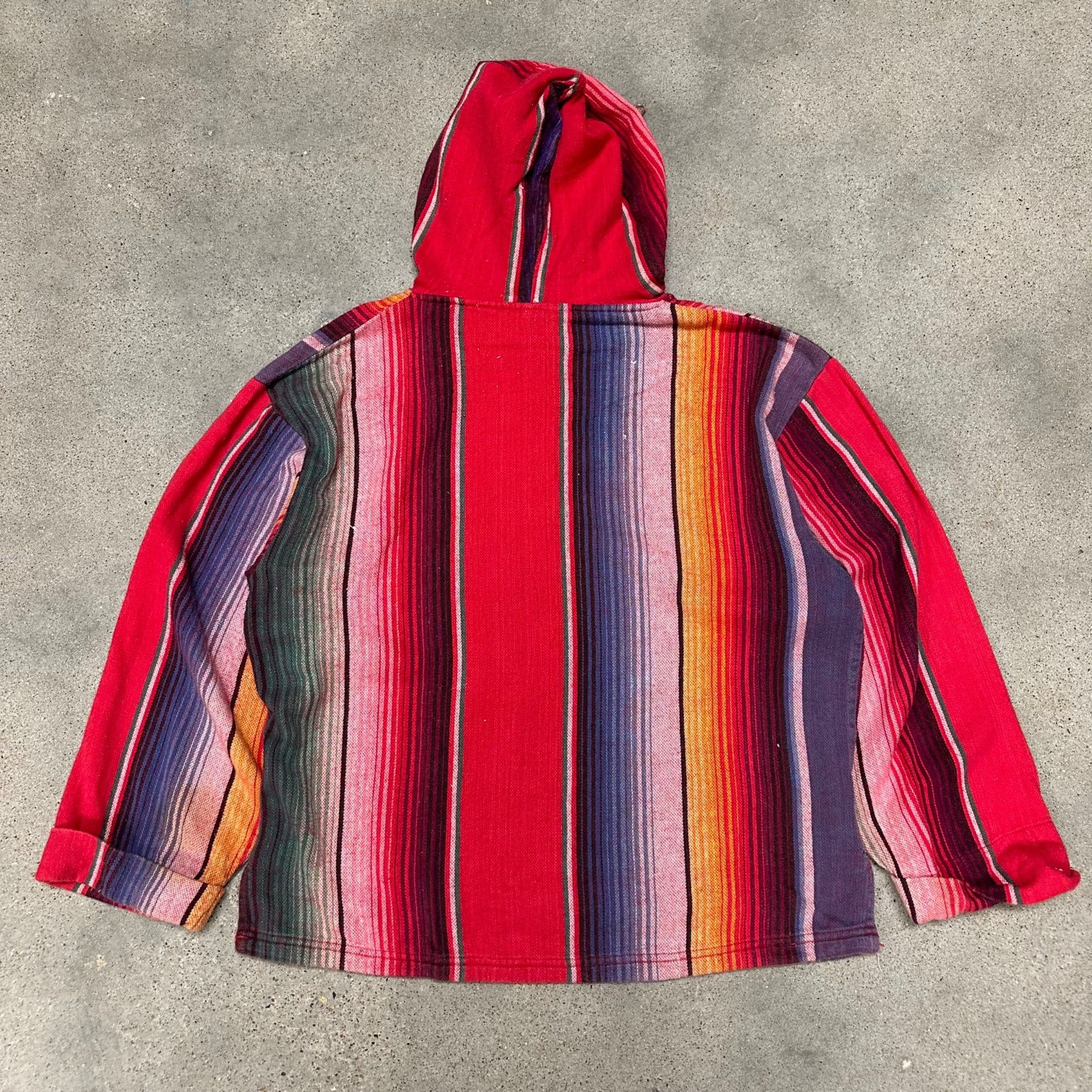 Vintage Vintage Bonjour Unique Patterned Striped Hoodie Sweatshirt Size US M / EU 48-50 / 2 - 3 Thumbnail