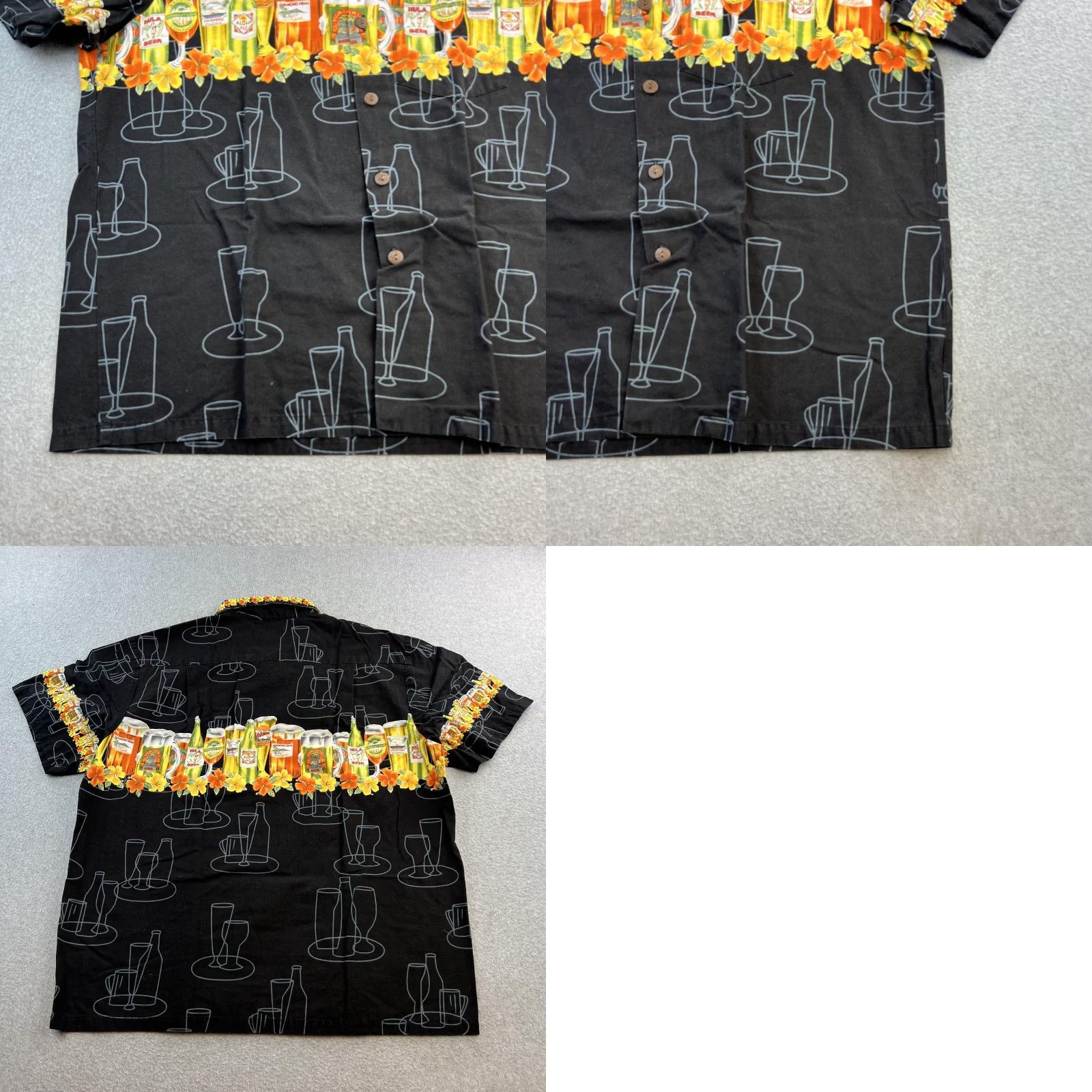 Hilo Hattie VINTAGE Hilo Hattie Shirt Mens XL Black Hawaiian Beer Bottles Novelty Aloha Party Print Shirt Size US XL / EU 56 / 4 - 8 Thumbnail