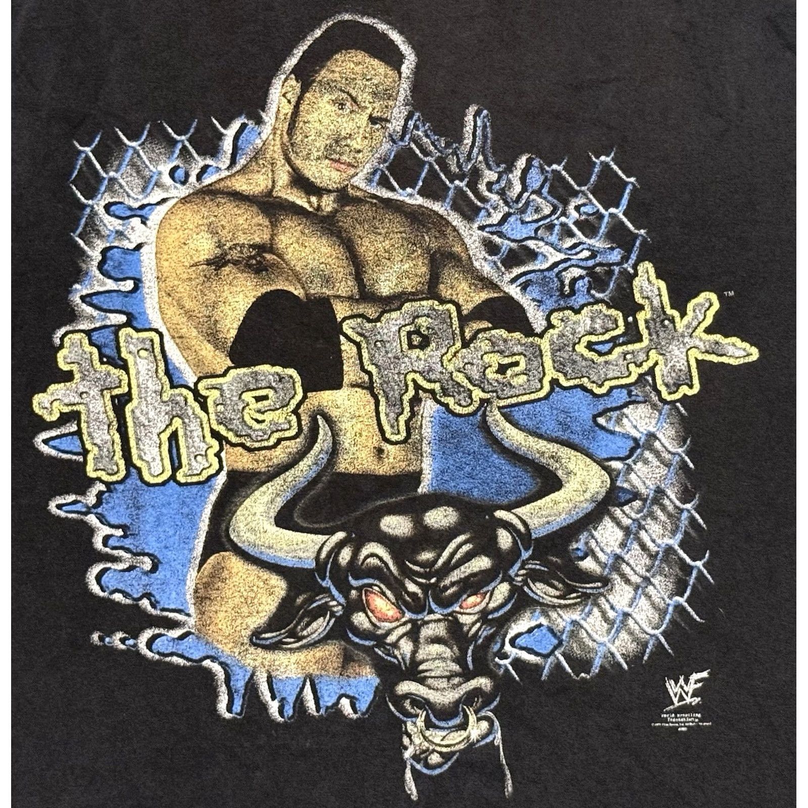 Vintage VINTAGE WWF THE ROCK Shirt Large Mens 90s Rock Wrestling Crew Neck Black Short Sleeve Cotton Graphic Print Size US L / EU 52-54 / 3 - 5 Thumbnail