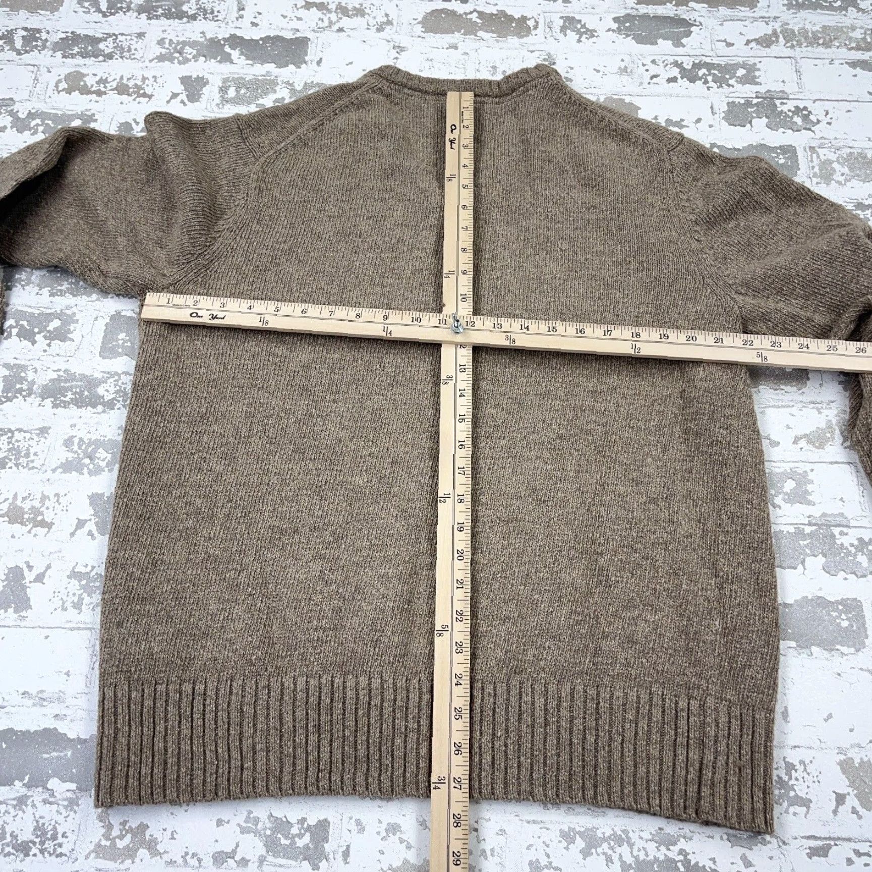 Gap Gap Sweater Men XL Brown Tan V Neck Woll Blend Knit Elbow Patch Zipper Pullover Size US XL / EU 56 / 4 - 6 Thumbnail