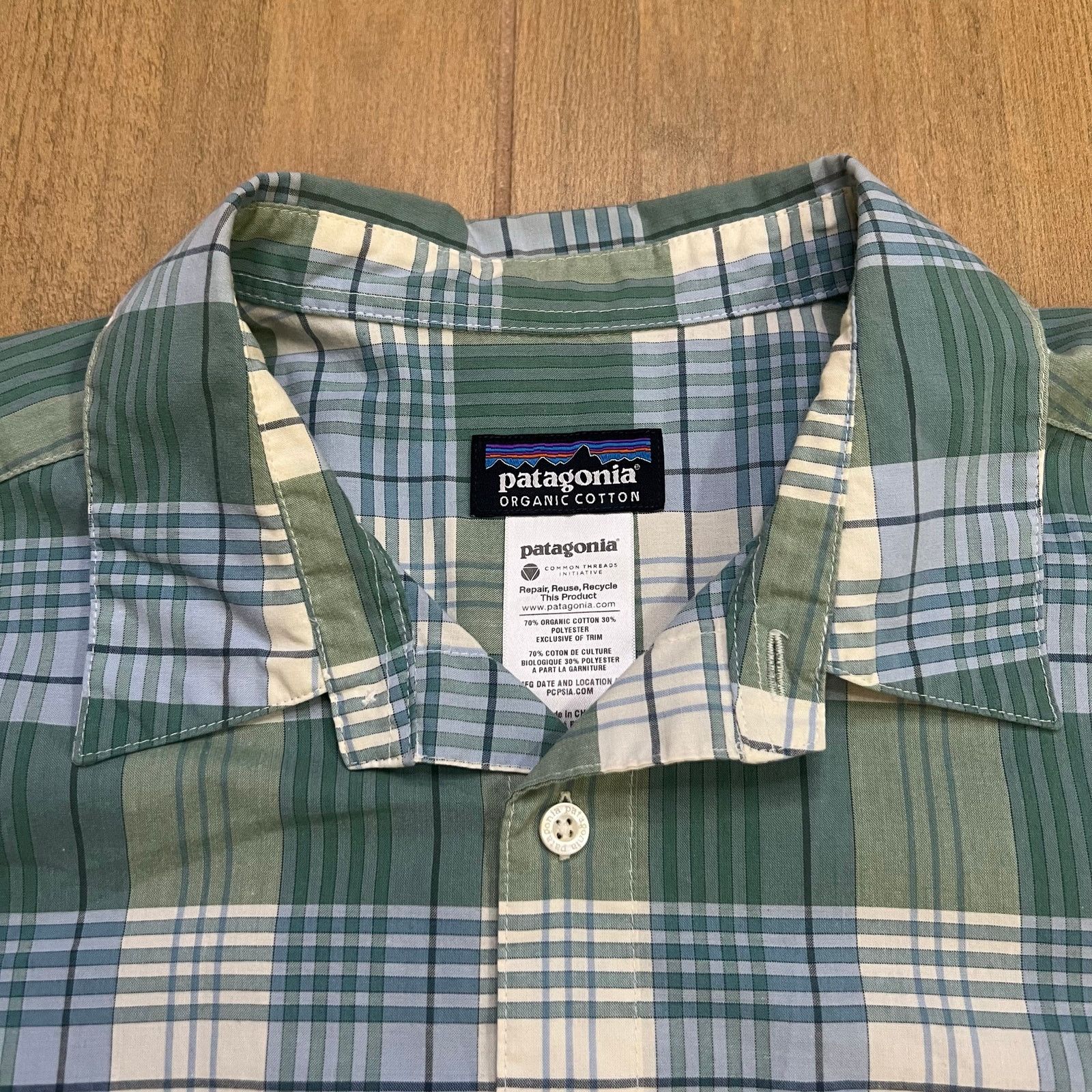 Patagonia Patagonia Shirt Men Medium Green/Blue Organic Cotton casual Size US M / EU 48-50 / 2 - 2 Thumbnail