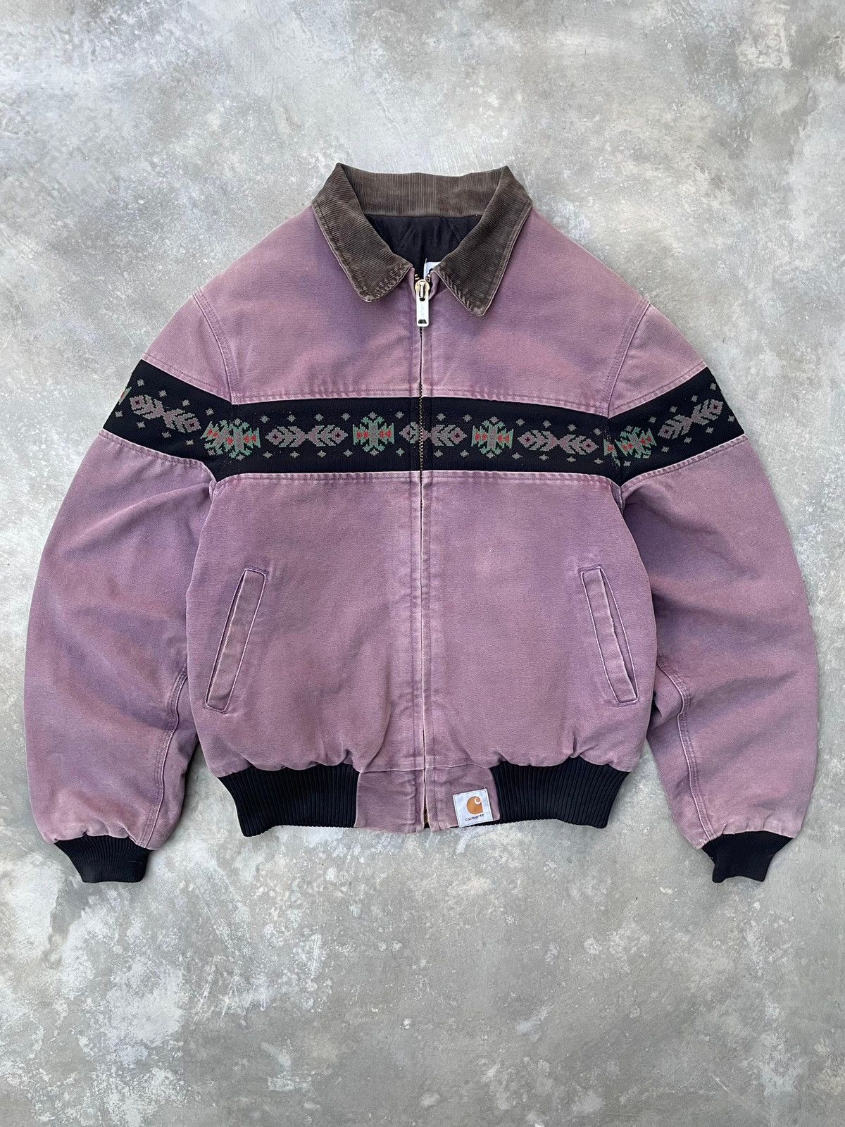 Carhartt 1994s Rare Carhartt JQ0457 “Aztec” Jacket Faded Damson Size US L / EU 52-54 / 3 - 2 Thumbnail