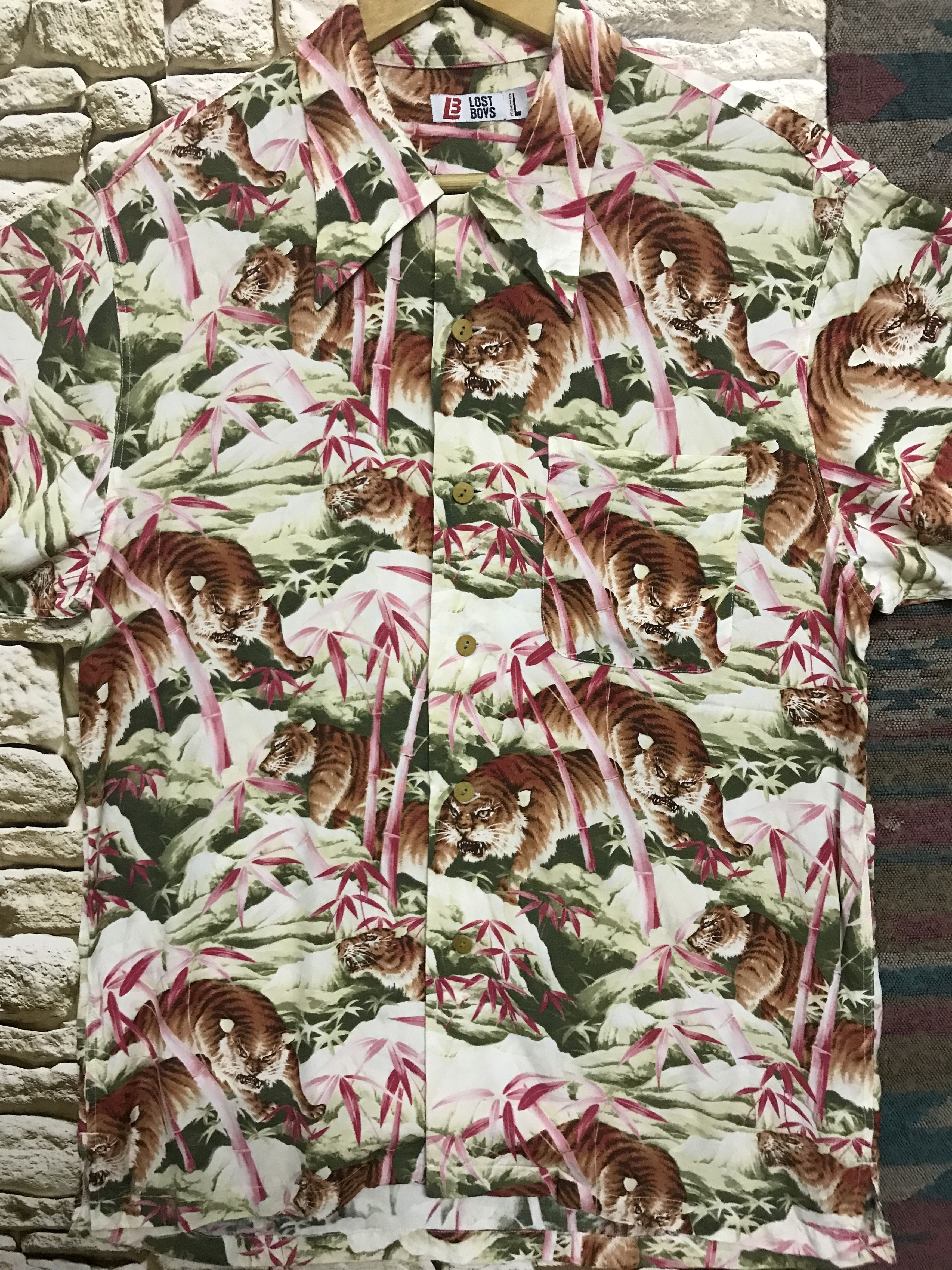 Japanese Brand Hawaiian Tiger Bambo Rayon Shirt Size US L / EU 52-54 / 3 - 3 Thumbnail