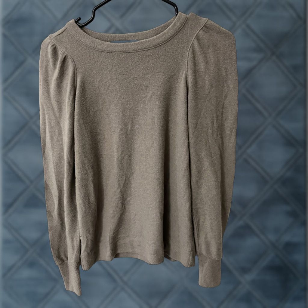 Loft Loft Blouse Women’s Size XXSP Beige Long Sleeve Crew Neck Polka Dot Knit Polyester Rayon Bohemian Basic Bohemian Casual Streetwear Petite P2XS Womens Size XXS / US 00 / IT 34 - 1 Thumbnail