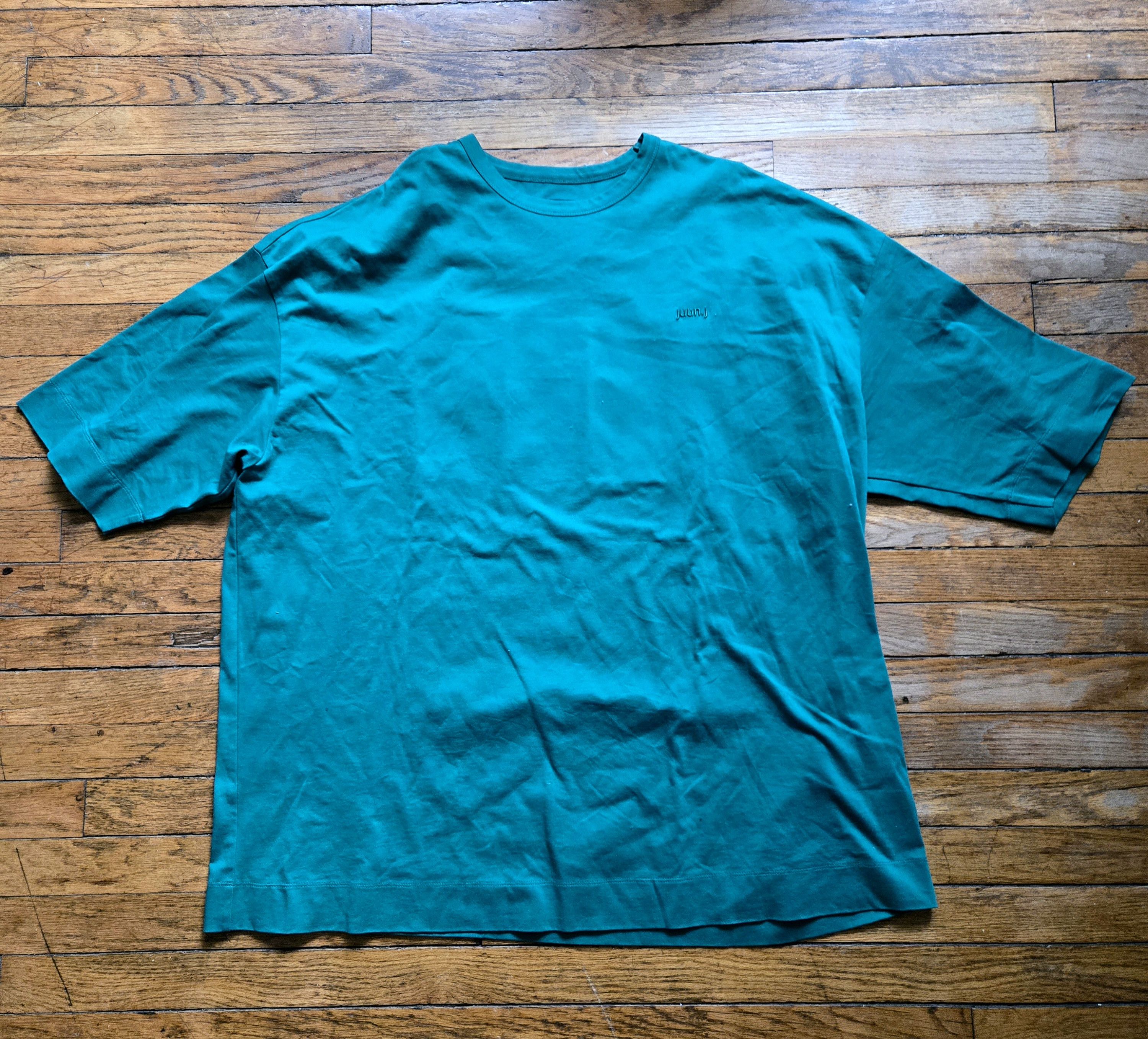 Juun.J Juun J Ss22 L Délicat Graphic Oversized Apple Green T shirt Size US L / EU 52-54 / 3 - 1 Thumbnail