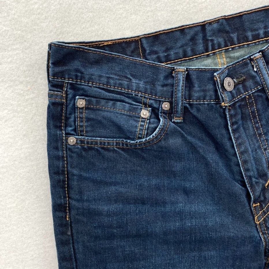 Levi's Levi's 511 Mens 32x32 Slim Fit Blue Dark Wash Denim Jeans 100% Cotton Raw Hem Vintage No Size US 33 - 4 Thumbnail