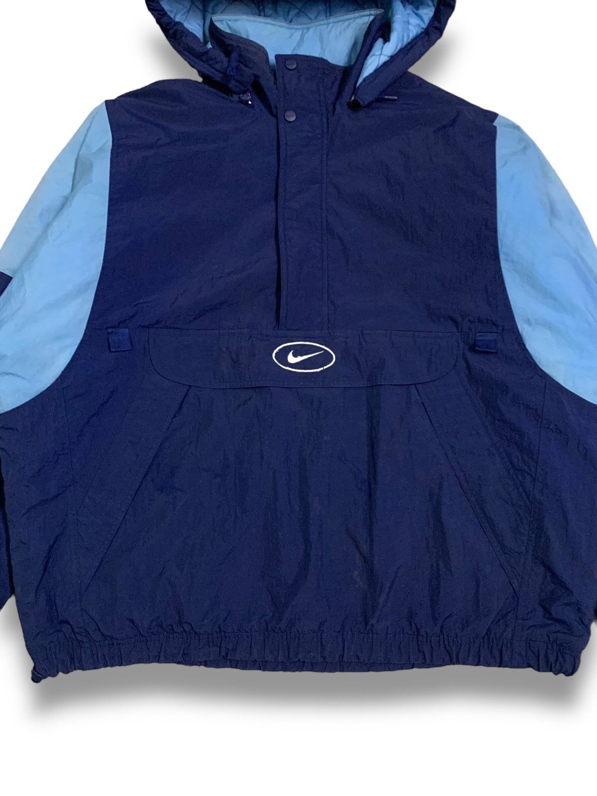 Nike Vintage 90s Nike Swoosh Big Logo Oversized Anorak Jacket Size US L / EU 52-54 / 3 - 11 Thumbnail