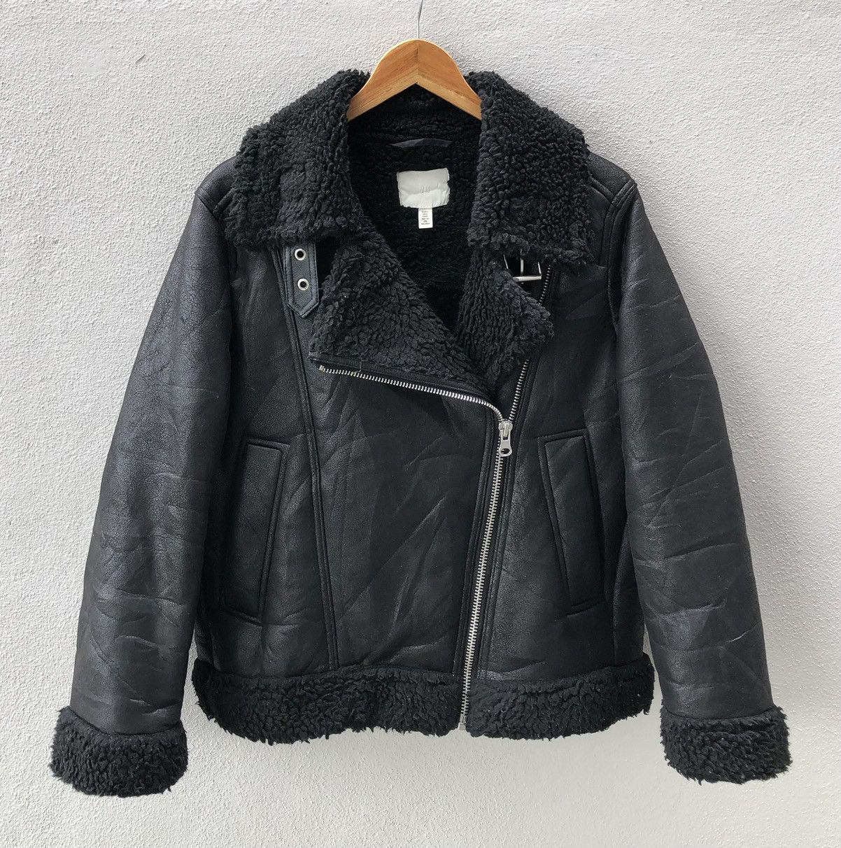 Japanese Brand H&M Double Collar Lined Fleece Black Jacket Size US S / EU 44-46 / 1 - 11 Thumbnail