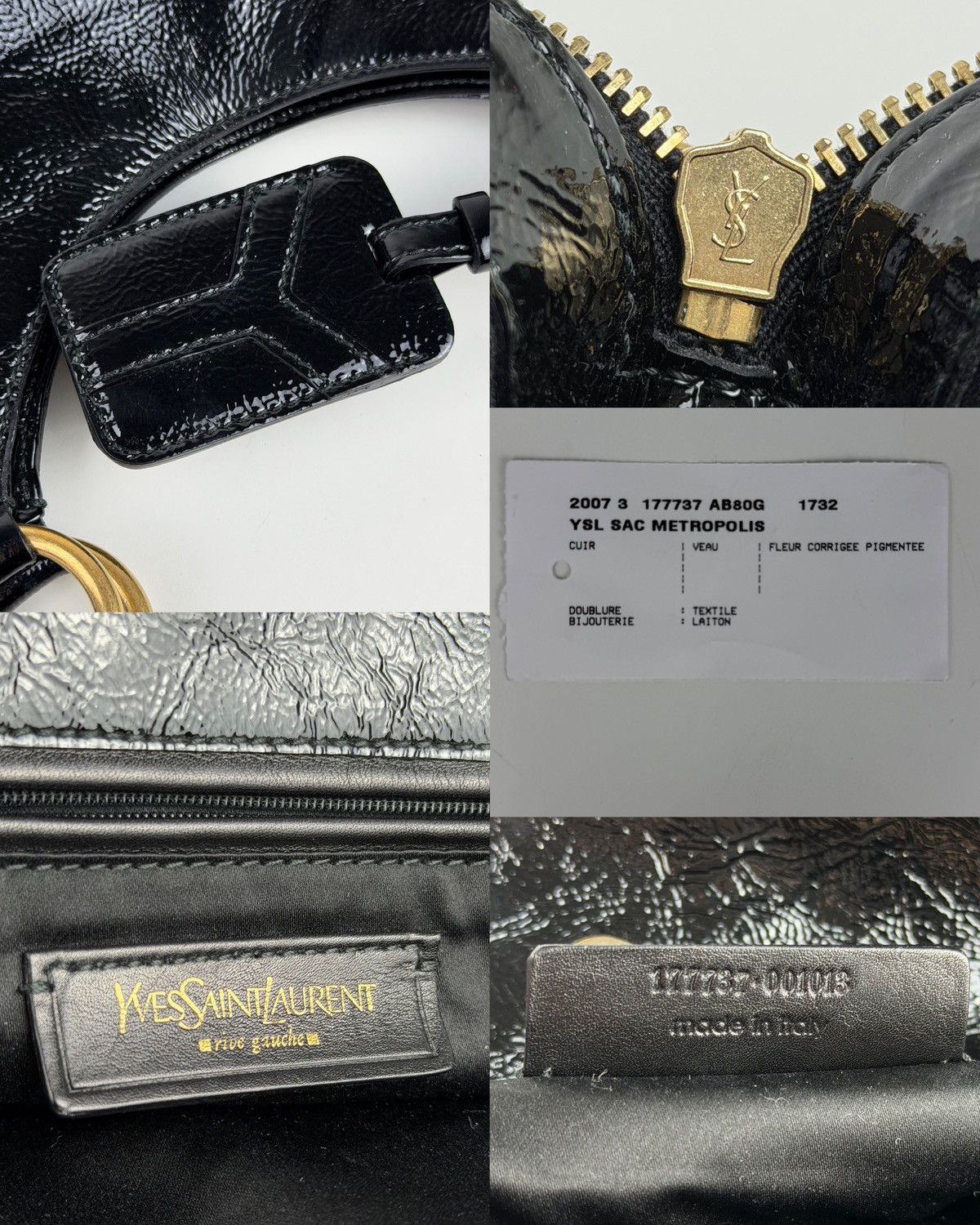Yves Saint Laurent AW2007 YSL Rive Gauche sac metropolis patent leather totebag Size ONE SIZE - 20 Thumbnail