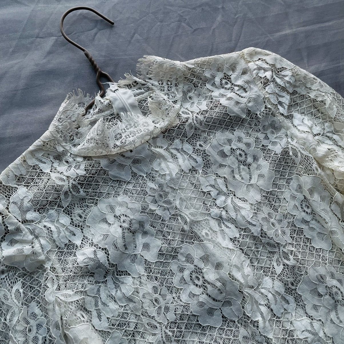 20471120 × If Six Was Nine Japanese Floral Lace See Thru Mesh Top Size S / US 4 / IT 40 - 2 Thumbnail