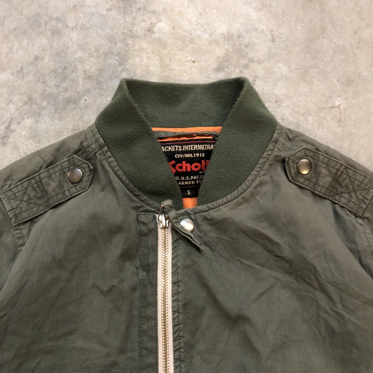 Schott × Vintage Vintage Schott Military Bomber Jacket Size US S / EU 44-46 / 1 - 7 Thumbnail