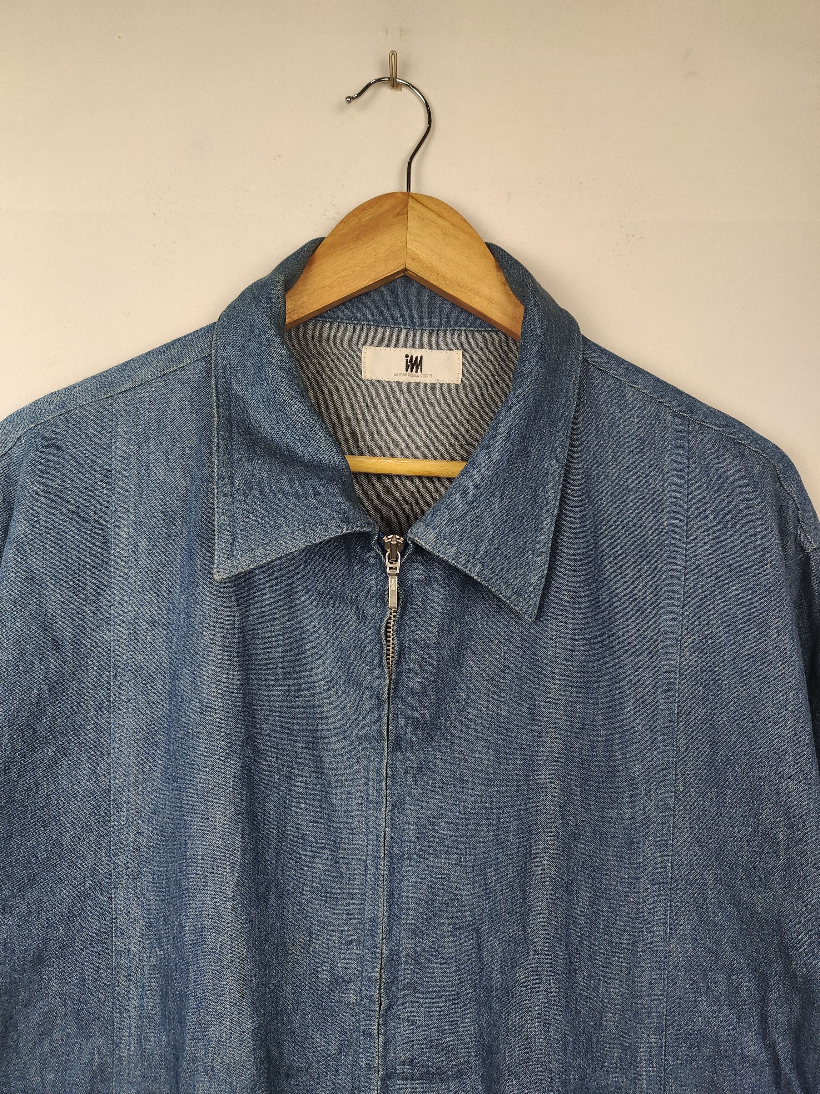 Issey Miyake × Vintage Vintage Issey Miyake Design Denim Zipper Jacket Size US XL / EU 56 / 4 - 2 Thumbnail