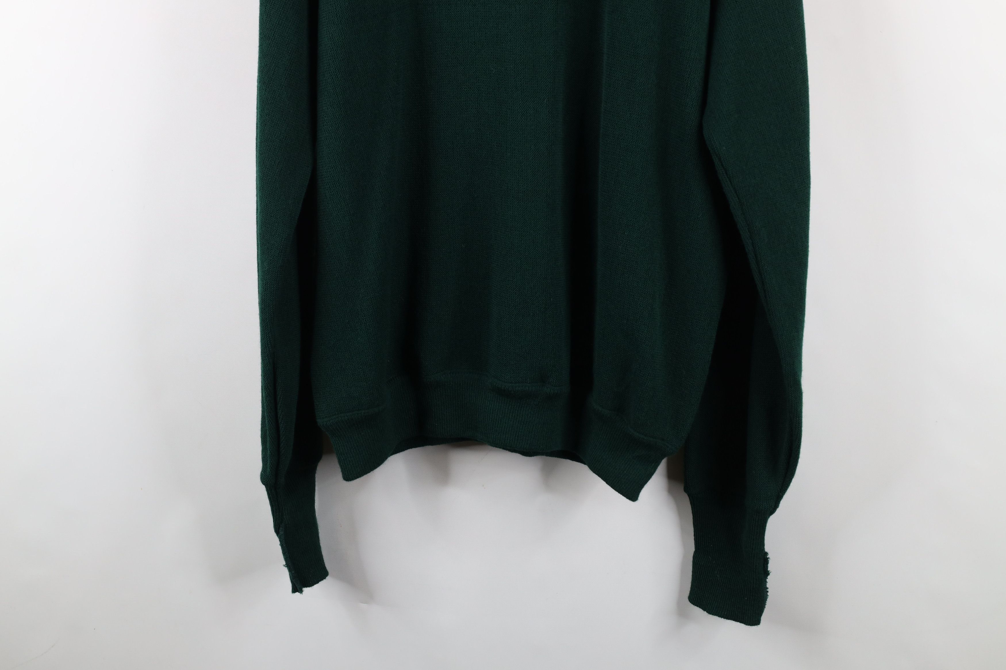 Izod × Vintage Vintage 90s Izod Knit Cardigan Sweater Hunter Green Acrylic Size US L / EU 52-54 / 3 - 11 Thumbnail