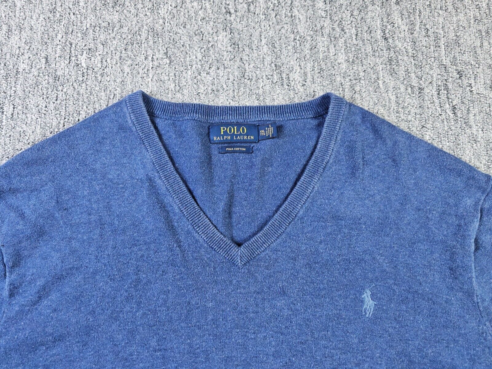 Polo Ralph Lauren Polo Ralph Lauren Pima Cotton V-Neck Sweater Pony Logo 2XL Size US XXL / EU 58 / 5 - 4 Thumbnail
