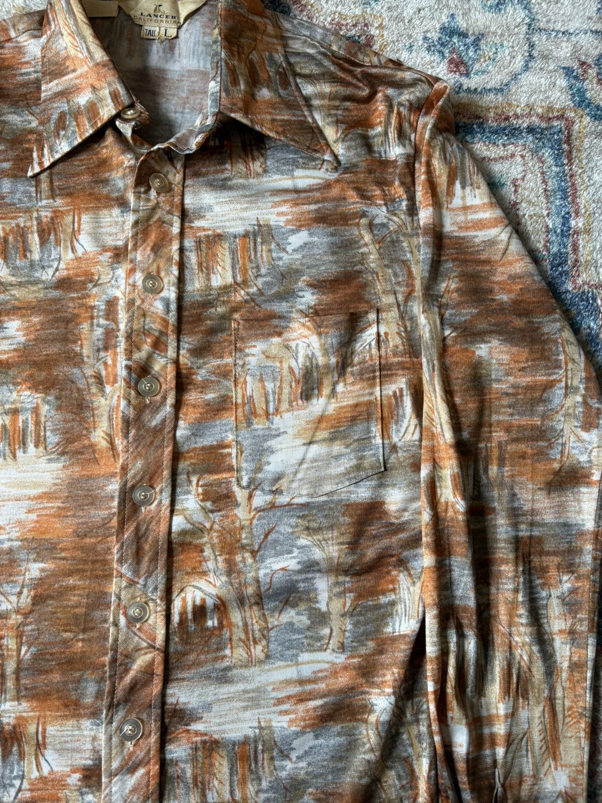 Vintage Vintage 70s Lancer Abstract Print Button-up Shirt Size US L / EU 52-54 / 3 - 4 Thumbnail