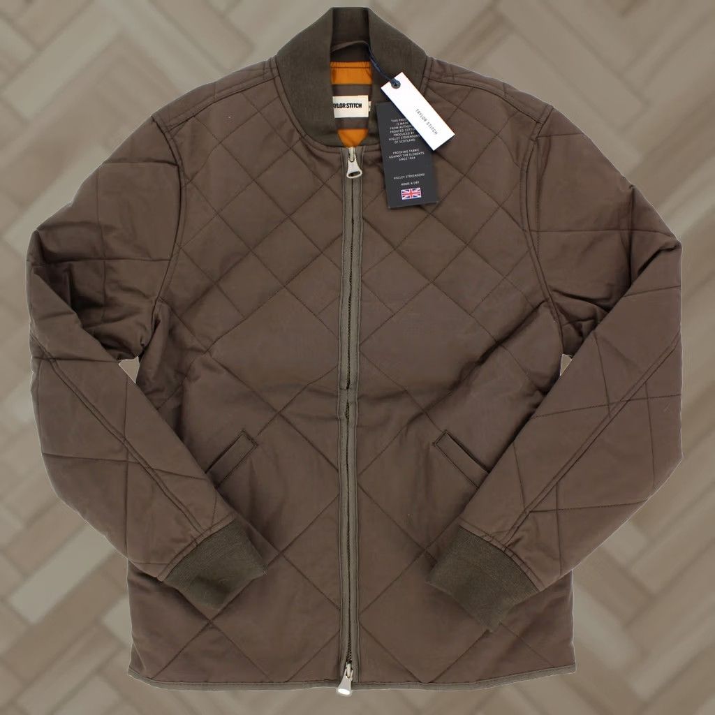 Taylor Stitch Taylor Stitch Mens Quilted Bomber Jacket Dry Waxed Organic Cotton Espresso XS Regular Jacket Mens Quilted Bomber Fall Spring Winter Durable Wardrobe Size US XS / EU 42 / 0 - 1 Thumbnail