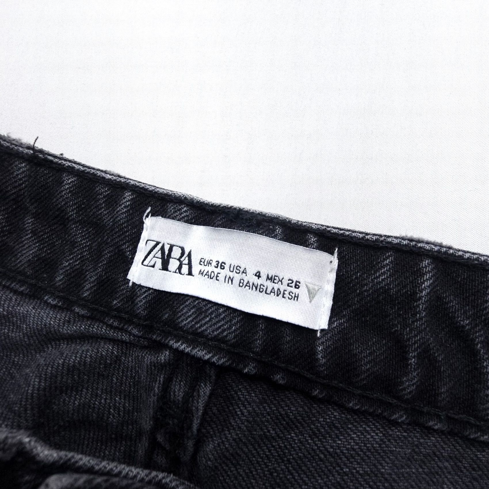 Zara Zara Jeans Womens 4 Black Distressed Rigid Cotton Denim 27" Inseam High Rise Mom Jeans 5-Pocket Design Regular Fit Womens Size 27" / US 4 / IT 40 - 3 Thumbnail