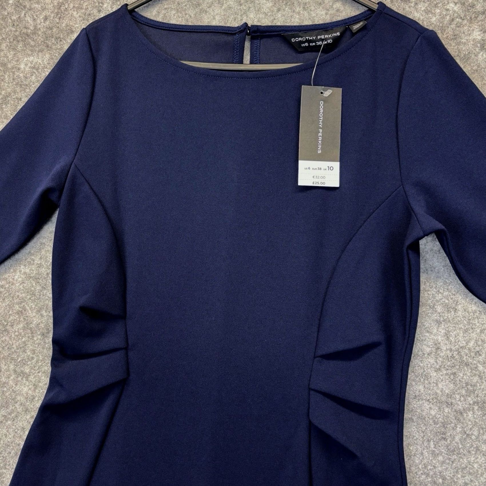 Vintage Dorothy Perkins Dress Womens 10 Pencil UK10 Navy Sleeve Women New With Tags BNWT Size L / US 10 / IT 46 - 3 Thumbnail