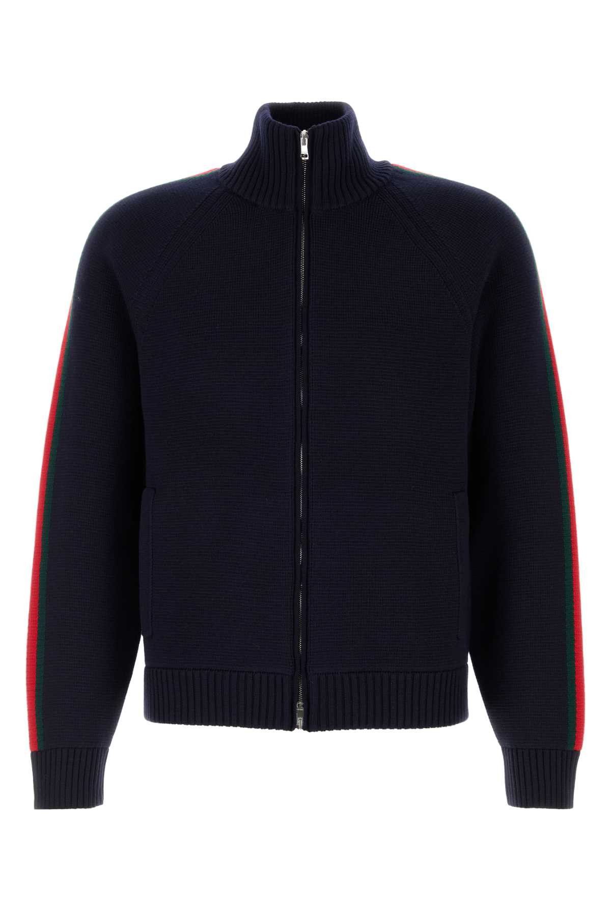 Gucci Dark Blue Wool Cardigan Size US L / EU 52-54 / 3 - 1 Thumbnail