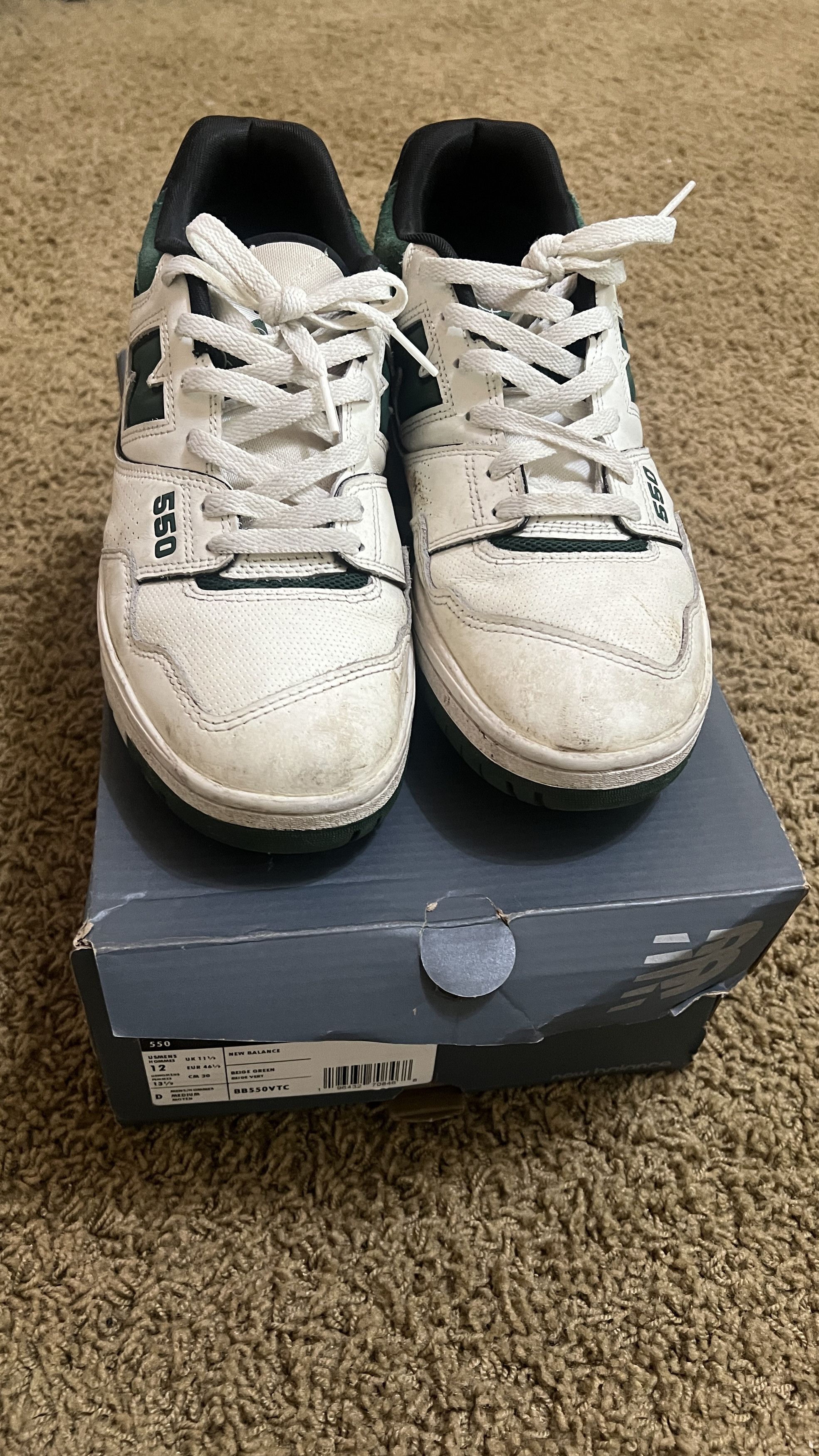 New Balance New Balance 550 White / Green Size US 12 / EU 45 - 3 Thumbnail