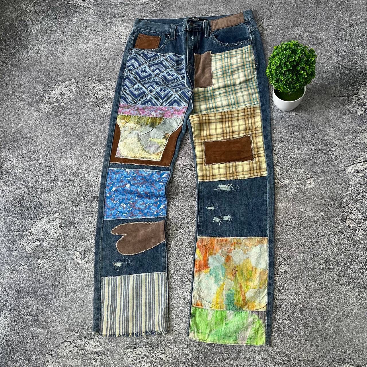 Japanese Brand Jeans Dirty Pants Faded Crash Denim Thrashed Y2K Distressed Size US 34 / EU 50 - 14 Thumbnail