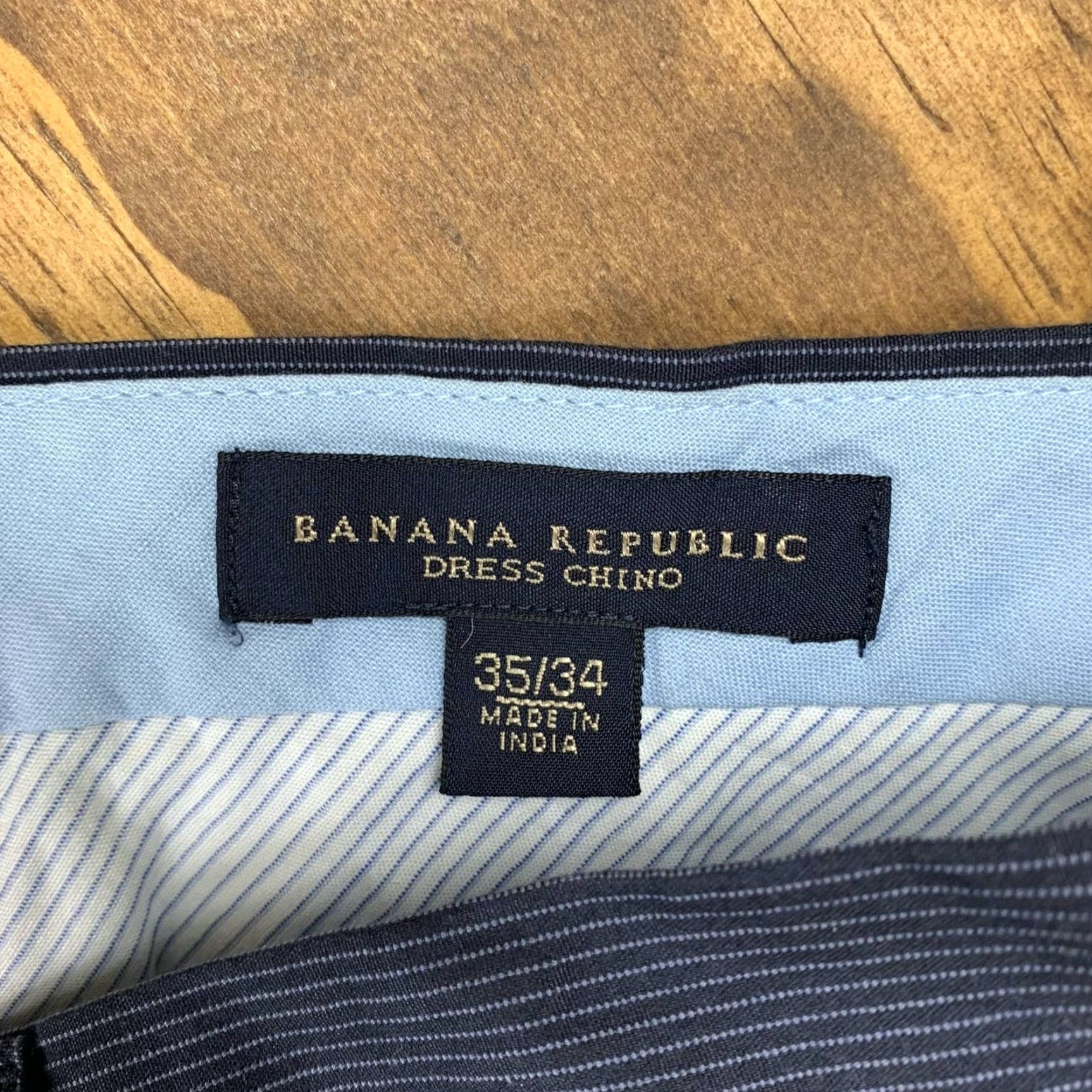Banana Republic Banana Republic Mens Pants Blue Dress Chino Pinstriped 100% Cotton 35x34 Pants Shirt? Size US 35 - 5 Thumbnail