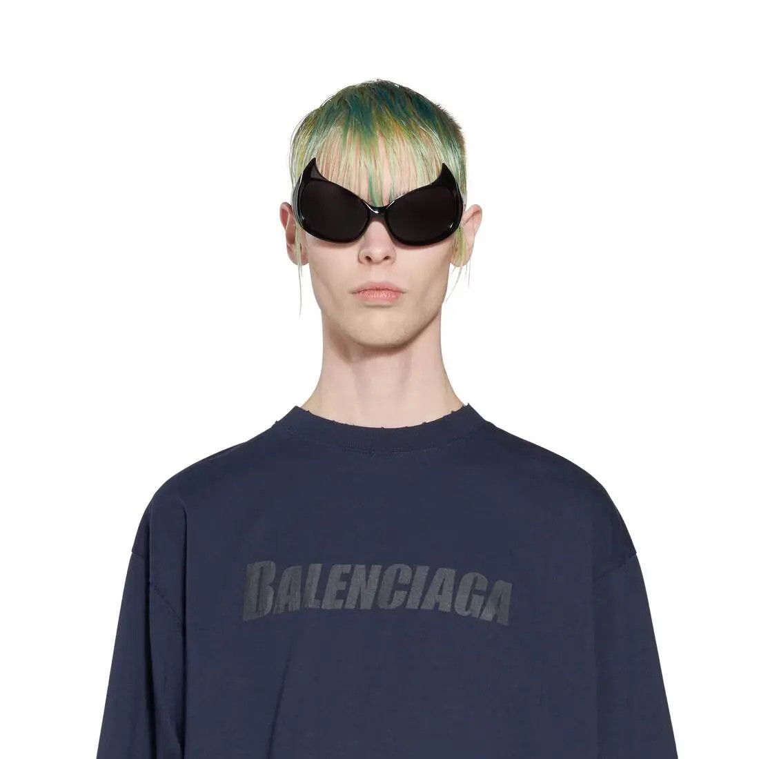 Balenciaga o1la1rc1a0824 Caps T-Shirt Boxy Fit in Navy Size US M / EU 48-50 / 2 - 3 Thumbnail