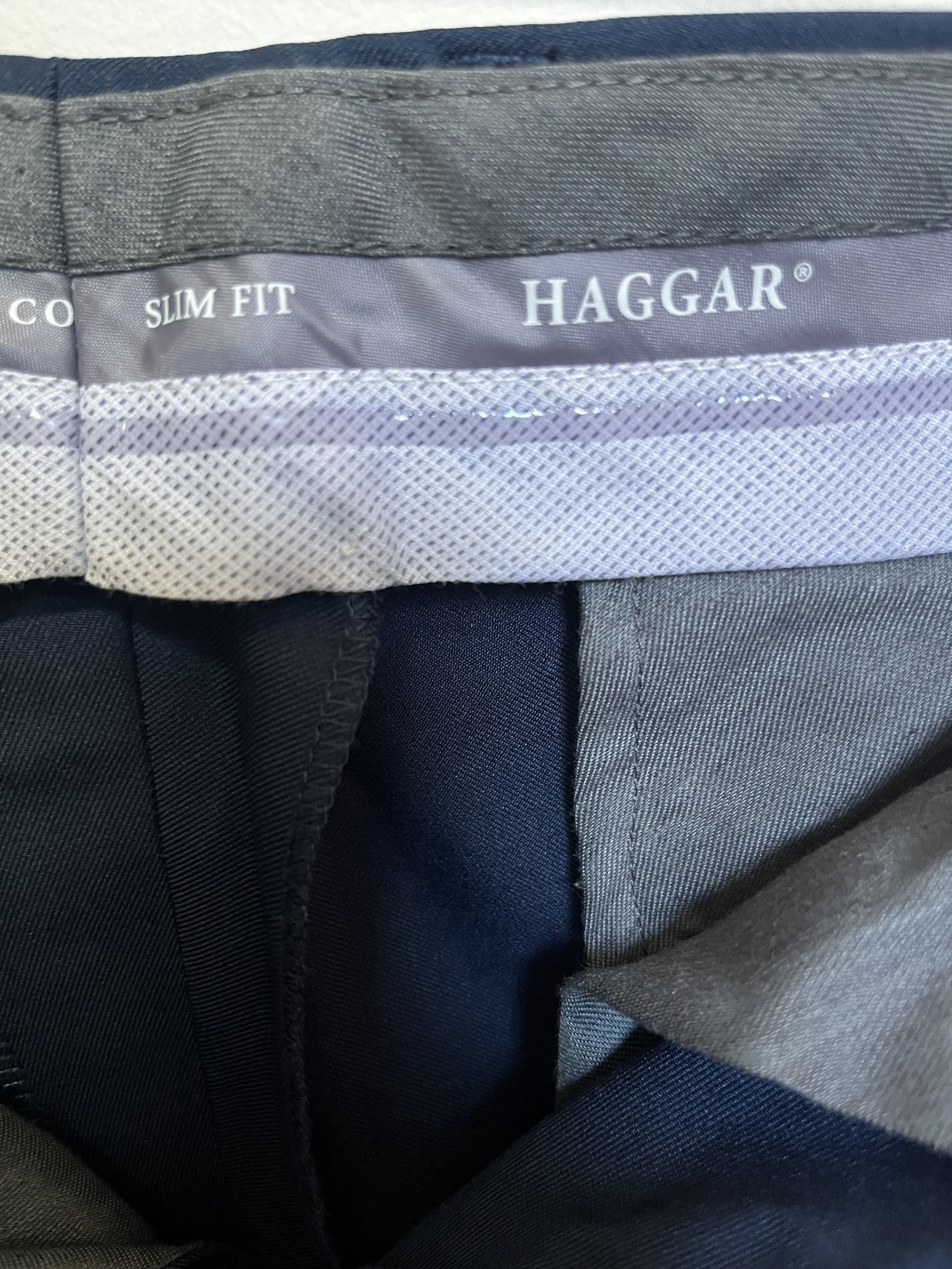 Haggar Haggar Premium Comfort Slim Fit Dress Pants Dark Navy 34x29 Size US 34 / EU 50 - 3 Thumbnail