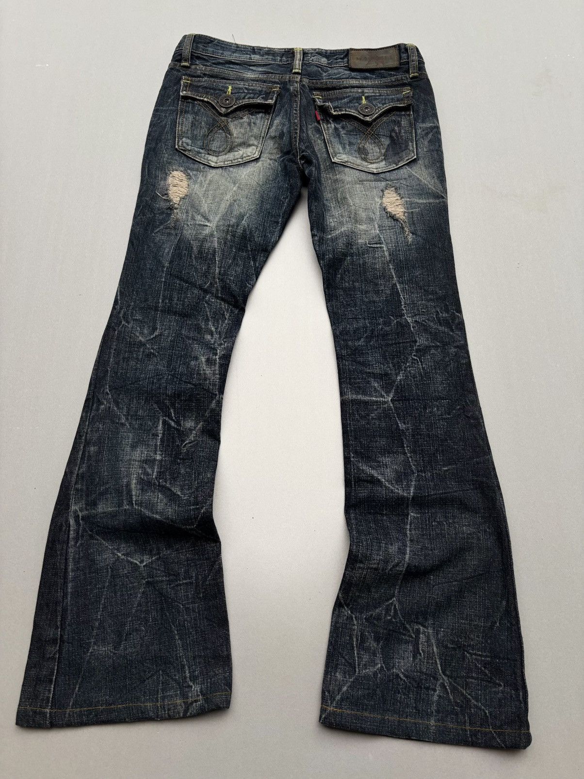 Japanese Brand Maraxia distressed flare jeans Size US 26 / EU 42 - 5 Thumbnail