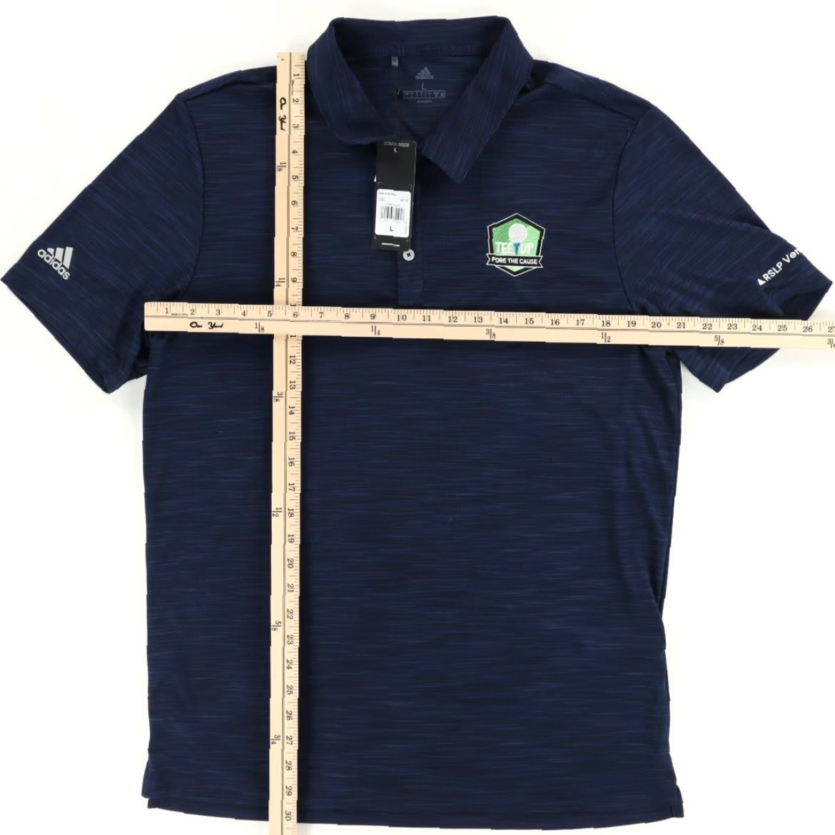 Adidas Adidas Tee Up For Cause Heather Polo Shirt Navy Blue Men's L Size US L / EU 52-54 / 3 - 3 Thumbnail