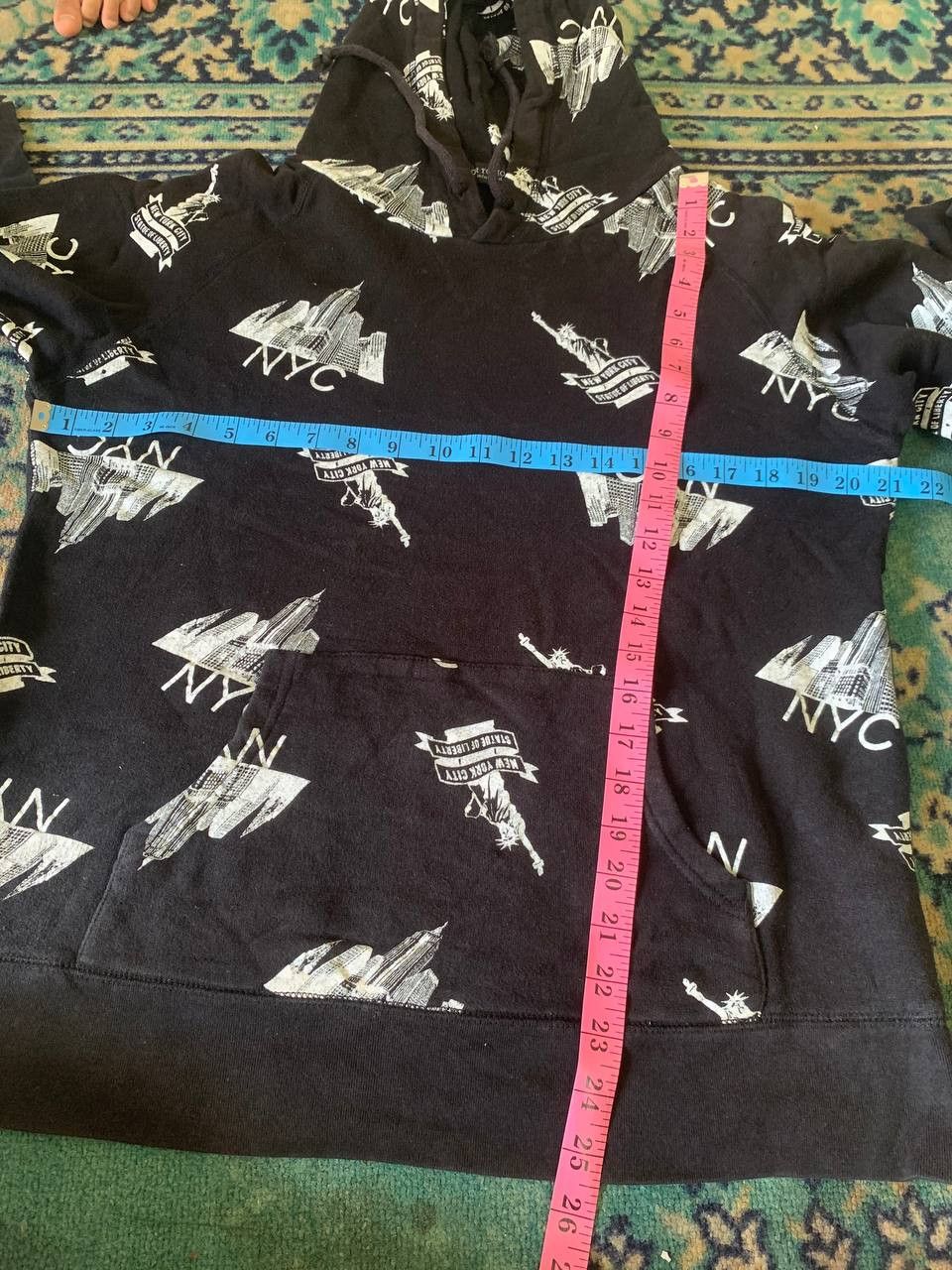 Vintage Vintage NYC hoodie Sweatshirt Full print black Size US M / EU 48-50 / 2 - 4 Thumbnail