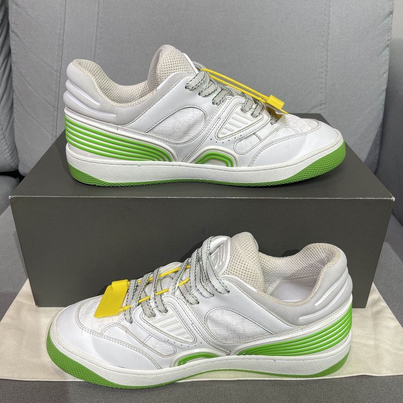 Gucci Gucci Low-Top Fashion Sneakers in White and Green - Size US 6.5 / EU 39-40 - 7 Thumbnail