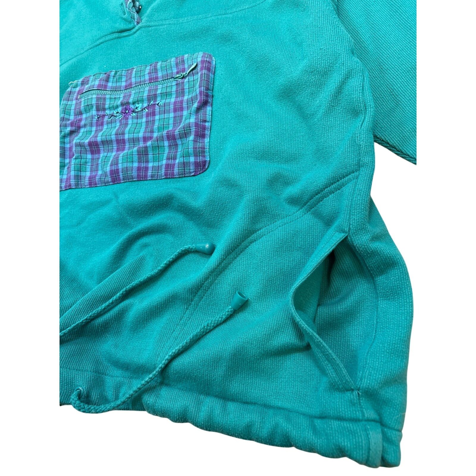 Jantzen Vintage 90s Jantzen Classics chest pocket teal sweatshirt L Size L / US 10 / IT 46 - 5 Thumbnail