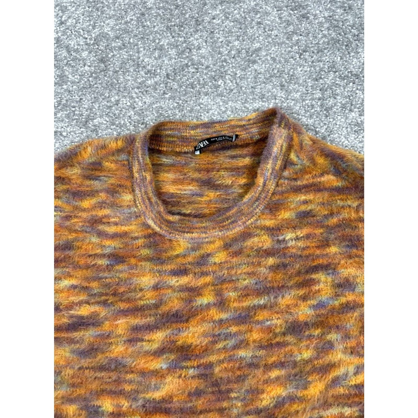 Zara Zara Sweater Womens Small Brown Purple Cropped Fleece Size S / US 4 / IT 40 - 2 Thumbnail