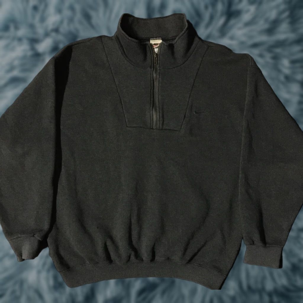 Nike VINTAGE Nike Sweatshirt Swoosh 1/4 Zip Gray M Men 90s Grunge Hip Hop USA USA 90s Nike Sportswear Pullover Shirt Size US M / EU 48-50 / 2 - 1 Thumbnail