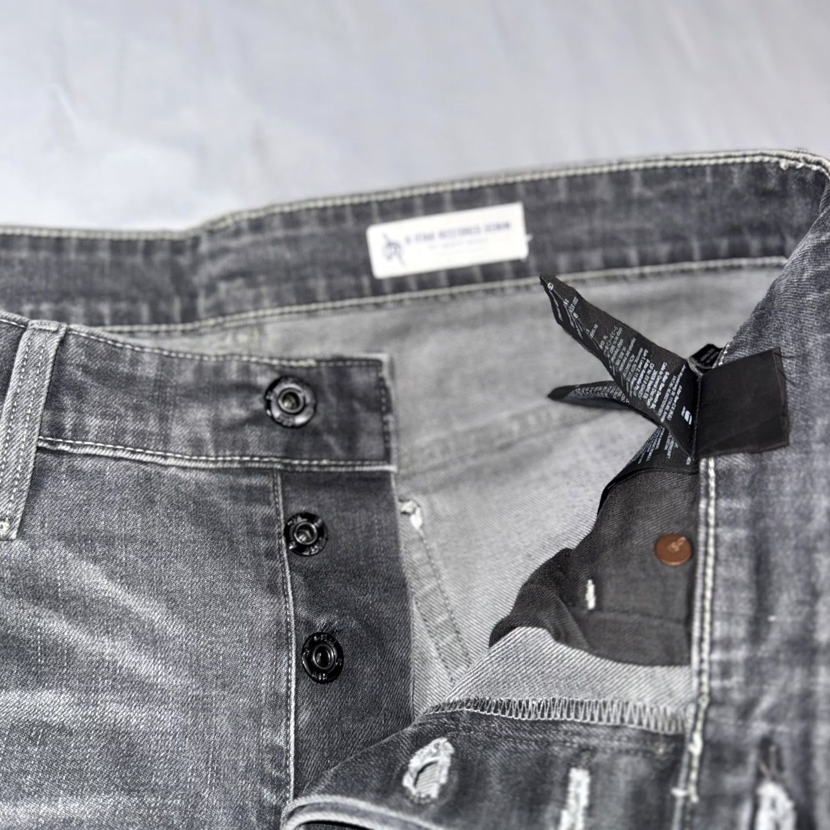 Vintage G-Star 3301 Jeans Mens 32x32 Gray Distressed Denim Slim Straight Tapered Pockets 3301 RAW 3301 Straight Tapered Chara Wash Size US 32 / EU 48 - 5 Thumbnail