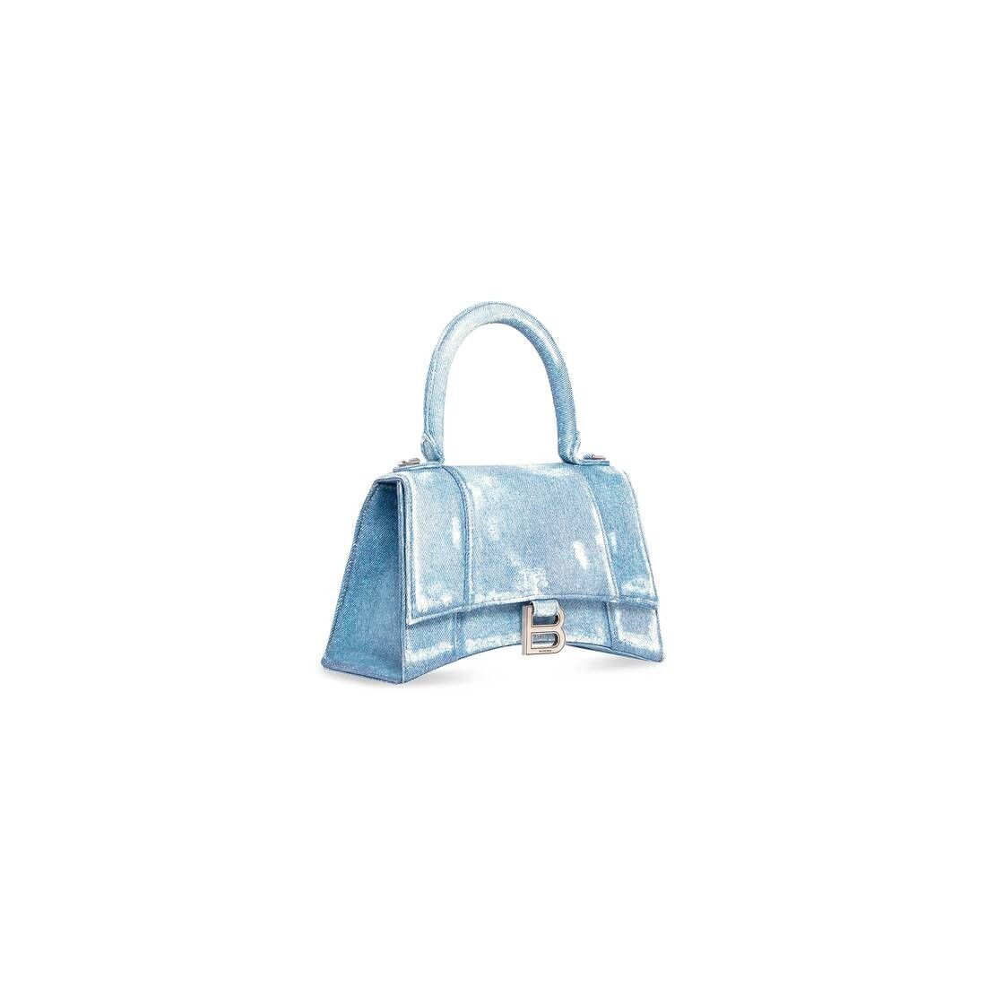 Balenciaga o1mt1gz0525 Size: OS / Hourglass Small Handbag Denim Size ONE SIZE - 3 Thumbnail