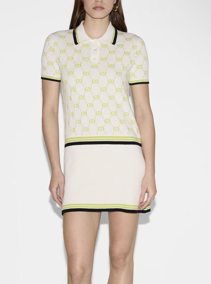 Gucci Gucci Lido Cotton Short Sleeved polo dress with GG intarsia Size S / US 4 / IT 40 - 2 Thumbnail