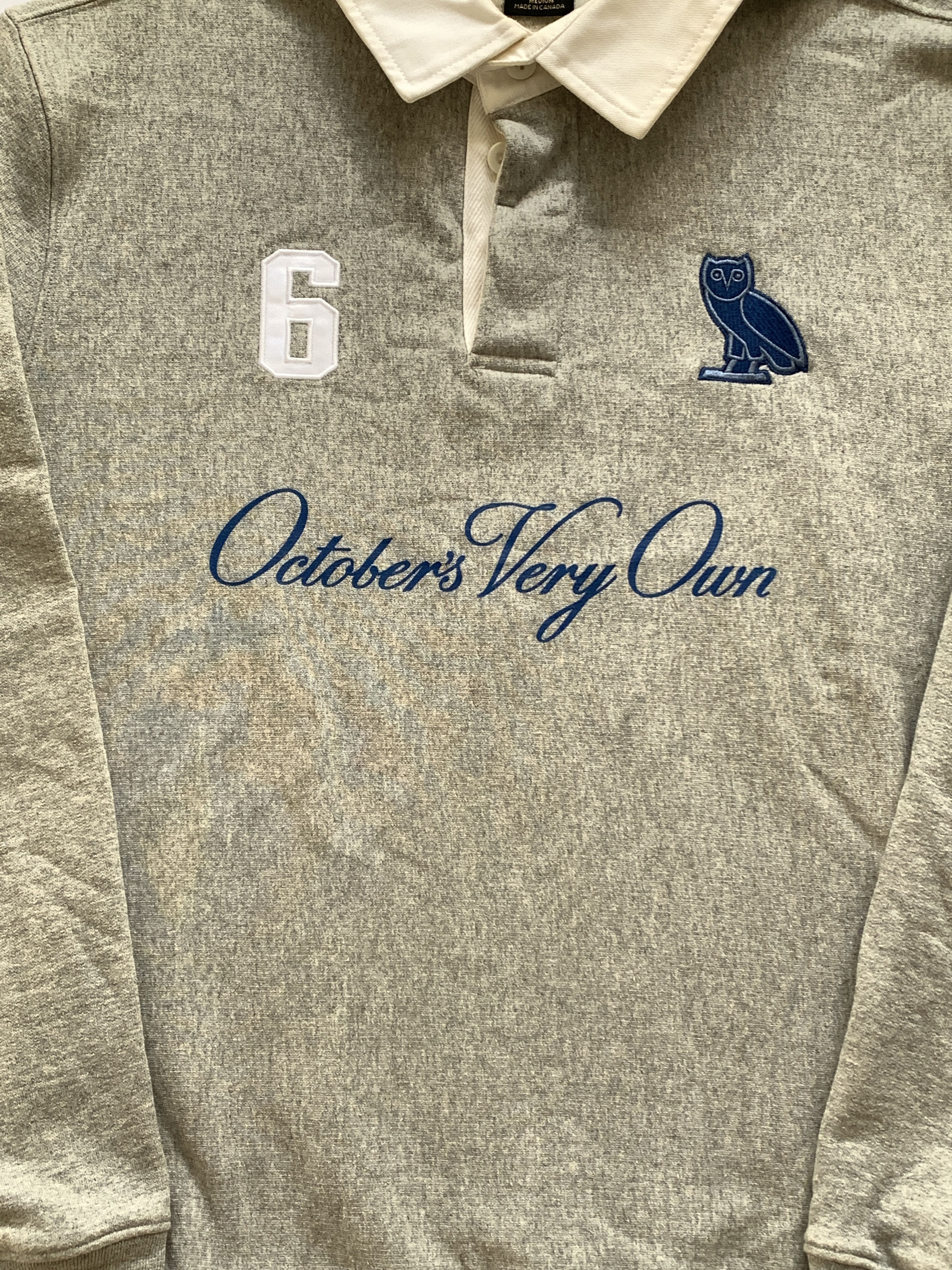 Drake OVO GRAPHIC FLEECE RUGBY POLO - grey Size US M / EU 48-50 / 2 - 2 Thumbnail