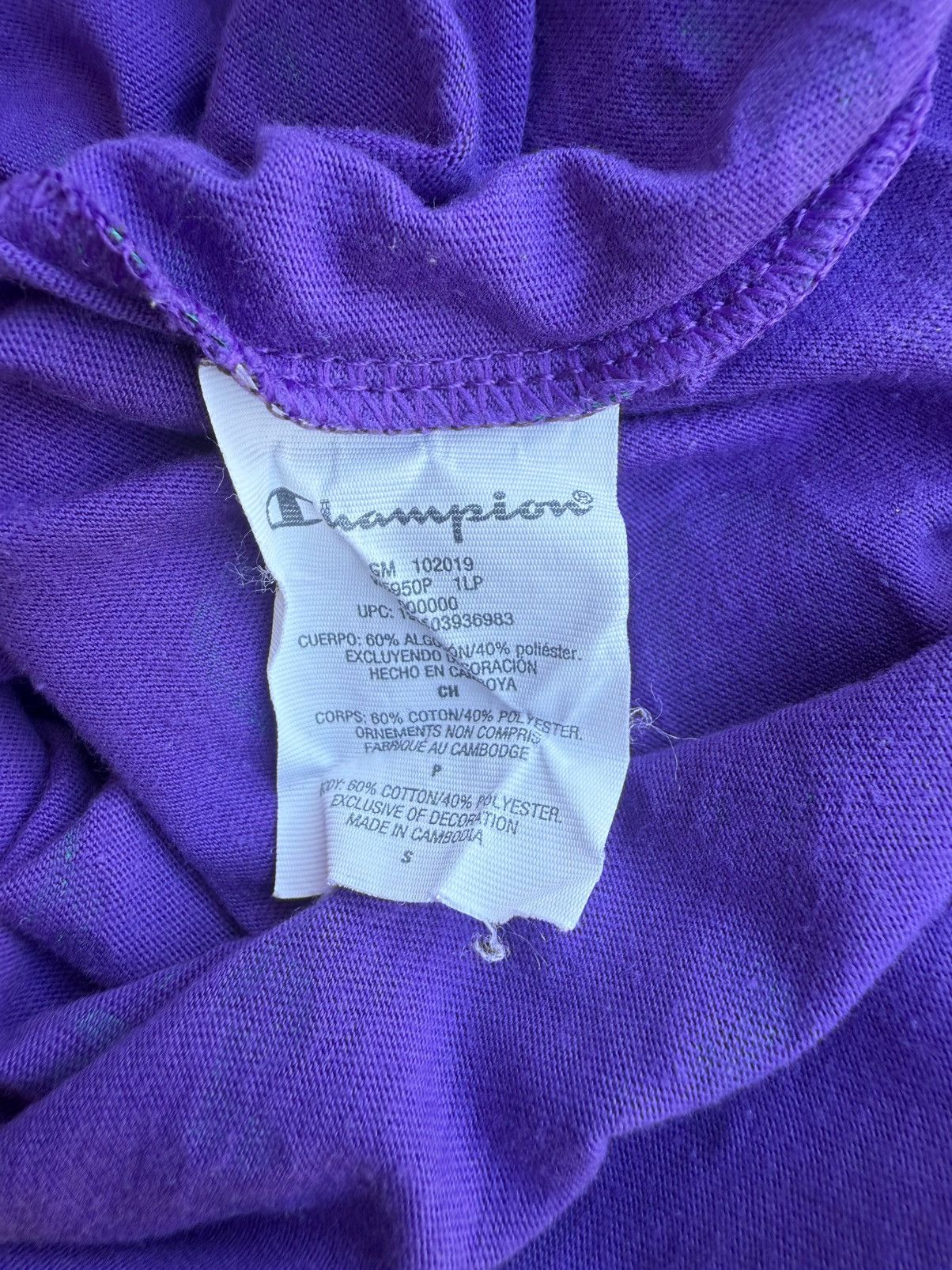 Champion Champion Athleticwear Cropped All Over Print T Shirt Purple Size S / US 4 / IT 40 - 7 Thumbnail