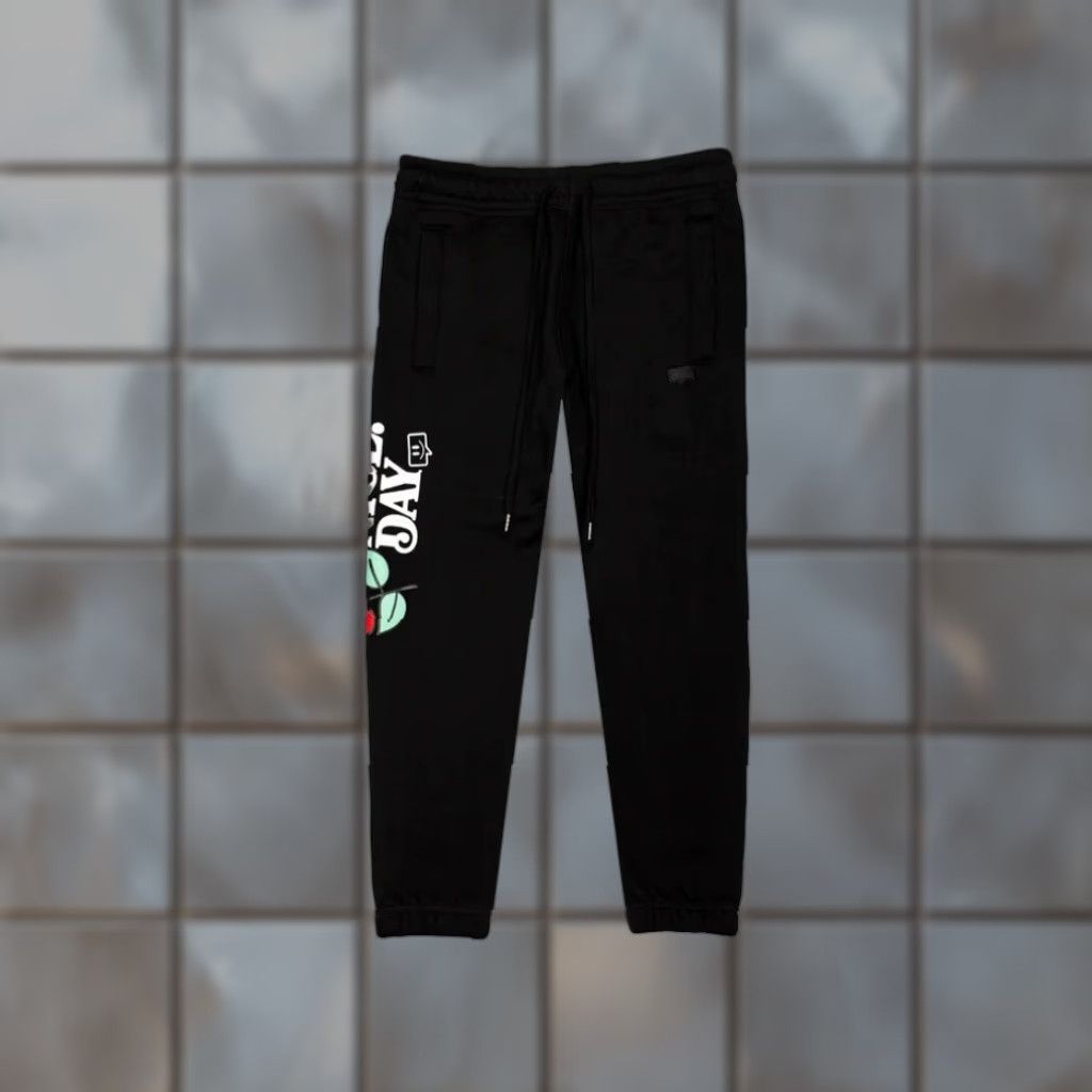 Vintage VINTAGE Sold Out Nice Kicks Have A Nice Day Heavyweight Fleece Black Jogger Sweatpants M Boys Girls Mens Womens Size US 31 - 1 Thumbnail