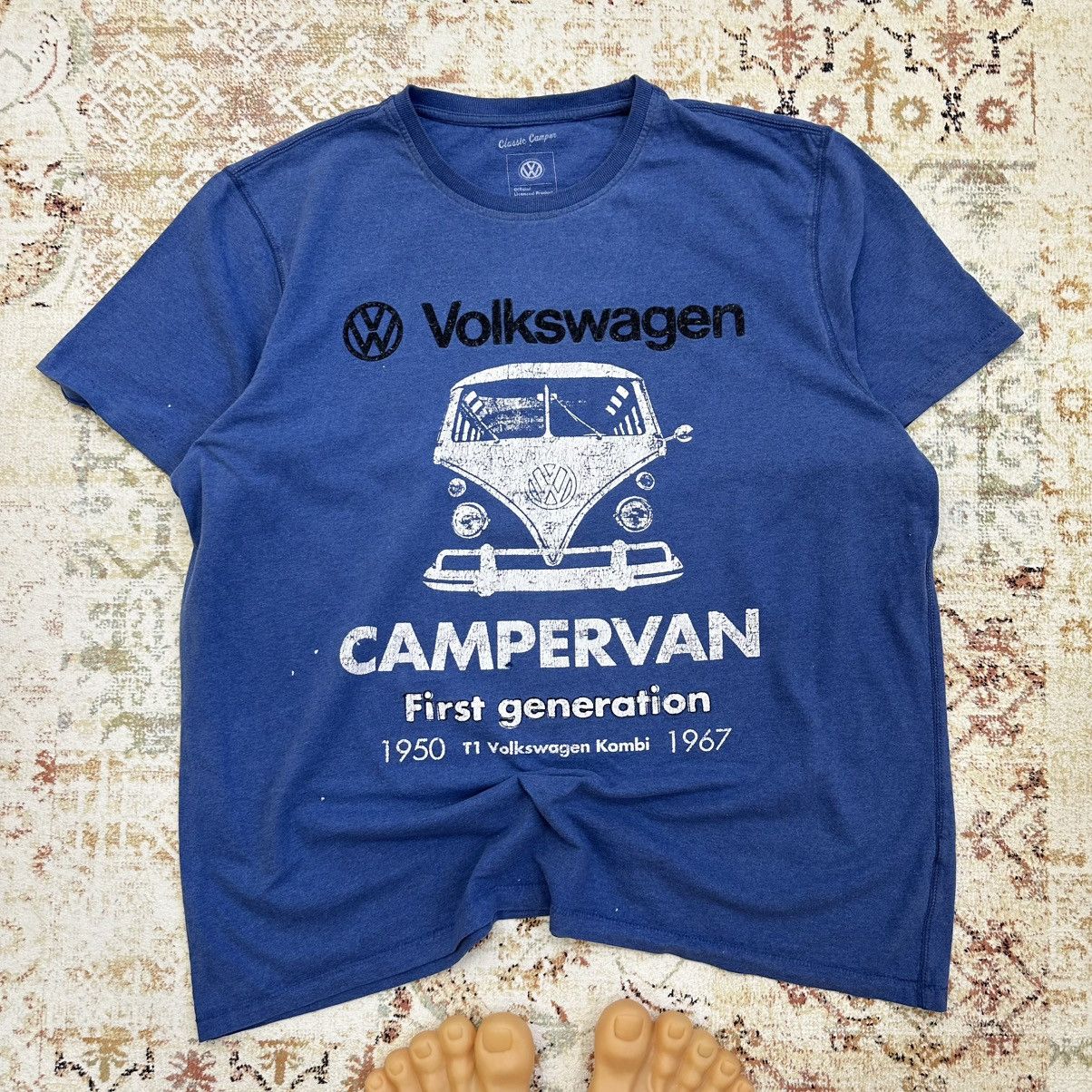 Japanese Brand × Vintage Vintage Volkswagen T-shirts Campervan Big Logo Used Size US XXL / EU 58 / 5 - 1 Thumbnail