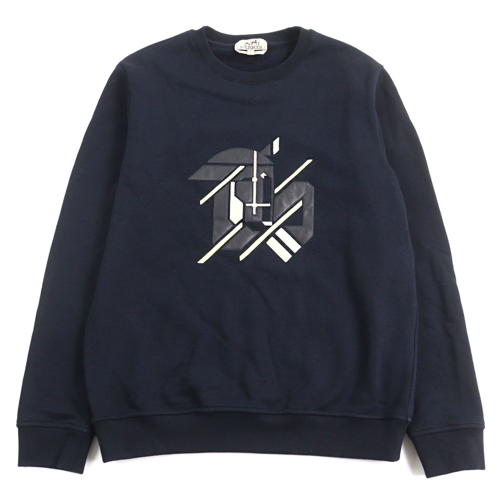 Hermes Hermes Hermes Chevaux en Symmetrie Cotton Sheepskin Leather Patch Pullover Cotton Sweatshirts & Hoodies DUTY FREE for USA Size ONE SIZE - 1 Thumbnail