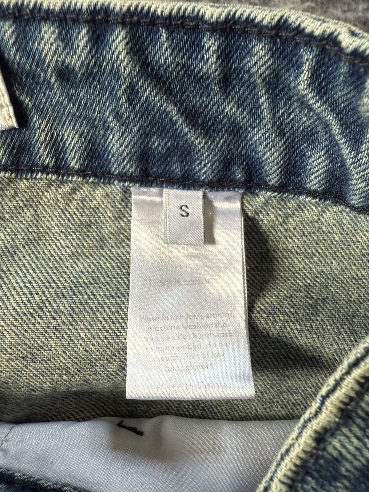 GOSTAR DE FUGA Japanese Brand Paneled Green Mud Wash Flared Jeans Size 27" / US 4 / IT 40 - 16 Thumbnail